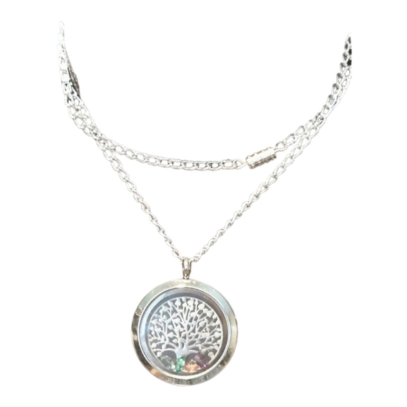 Family Tree with Birthstones Necklace Silver One Size - Picture 6 of 10